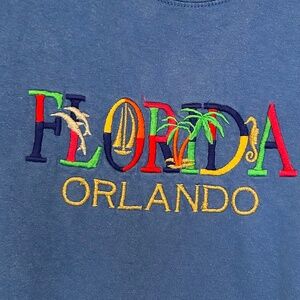 Women's Vintage Colorful Orlando, Florida Travel 100% Cotton T Shirt Size XL